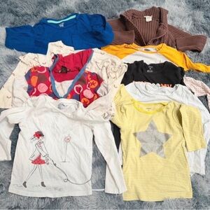 4T 5T girls bundle tops 100% cotton natural fabrics fibers cardigan long sleeves